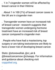Coppafeel breast cancer charity using gender identity language