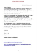 Baroness Nicholson's letter to SoS Gavin Williamson