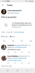 Support for J K Rowling