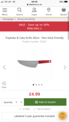 Knife for non stick pans