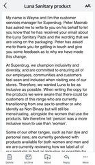Superdrug person who menstruate