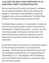 Reply from the Body Shop re JKR... just so dreadful...