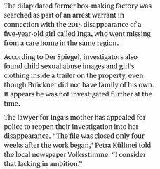 Madeleine McCann - new suspect