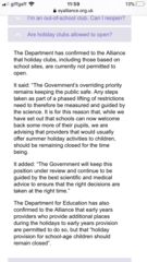 Holiday camps cancelled- what are key workers supposed to do?