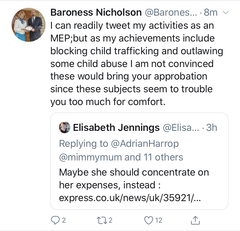 Baroness Nicholson on twitter