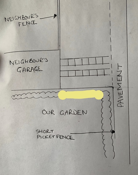 To be furious with husband for letting neighbour cut hedge?