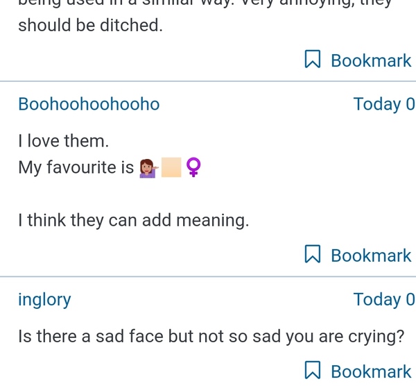To get really irritated with certain emojis