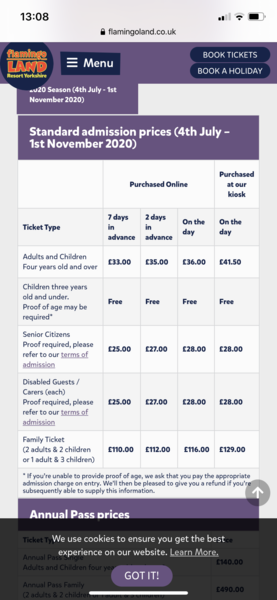 To lie about his age for free admission?