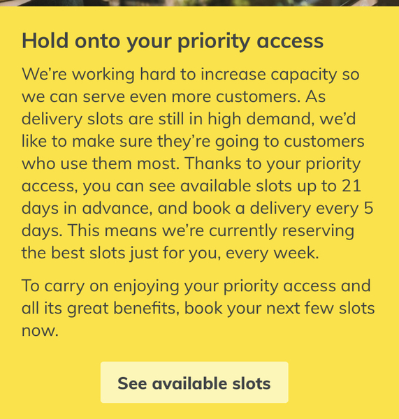 People 'reserving' delivery slots