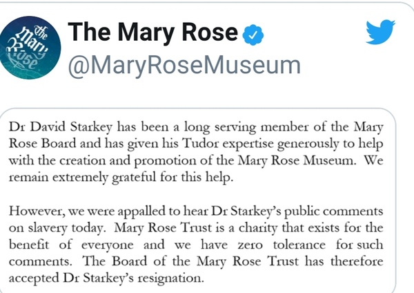 David Starkey. He's finished isn't he?