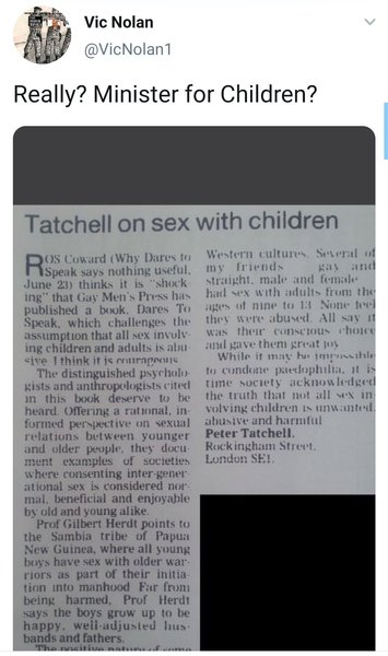 Irish Minister for children appears to be mates with Peter Tatchell