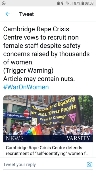 Cambridge rape centre response help needed