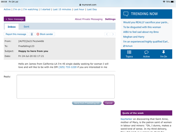 Anyone else received a PM overnight from a ‘single daddy’ lol?!
