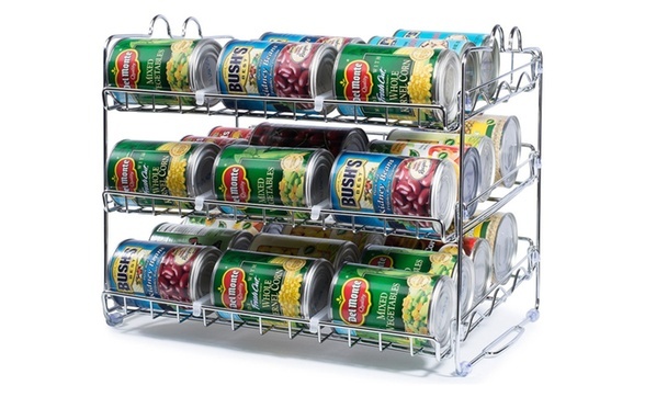 Organising tins/cans on shelving
