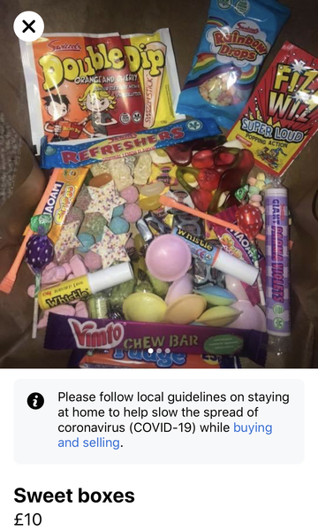 Or is everyone selling sweets in pizza boxes on Facebook?