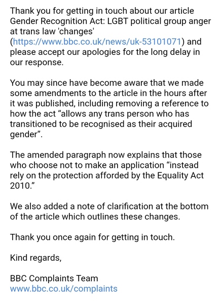 BBC removes trans charities from support page