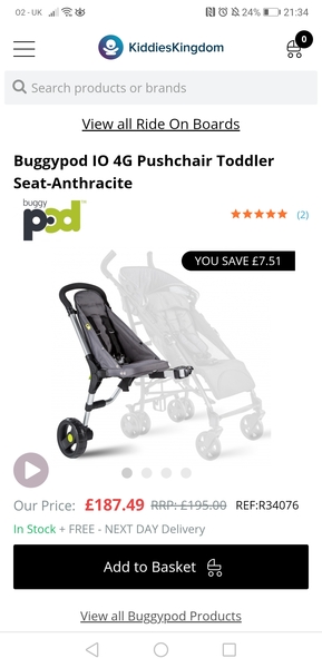 Which double pram or buggy board?
