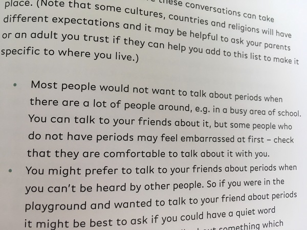 Book on periods referring to ‘people’ who have periods