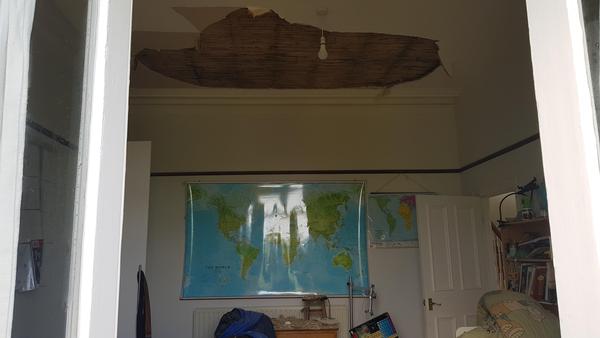 a quarter of my children's bedroom ceiling fell down in the night