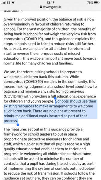 Schools guidance released