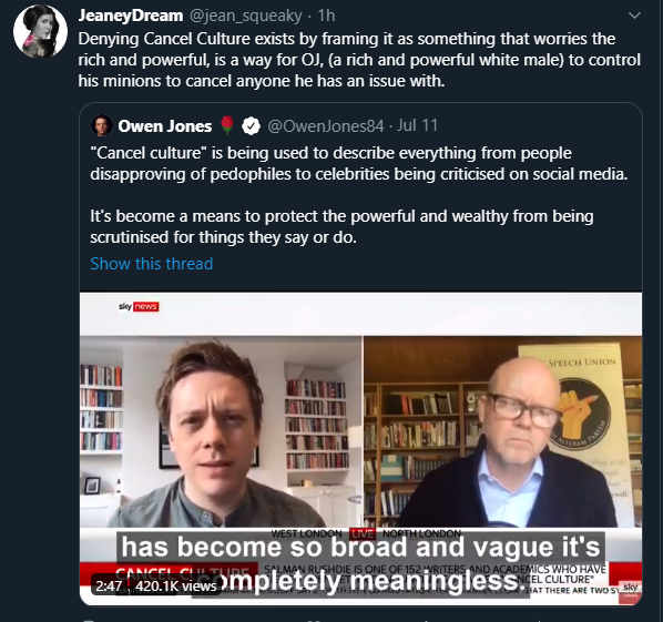 If they say cancel culture doesn't exist then surely it doesn't...erm no