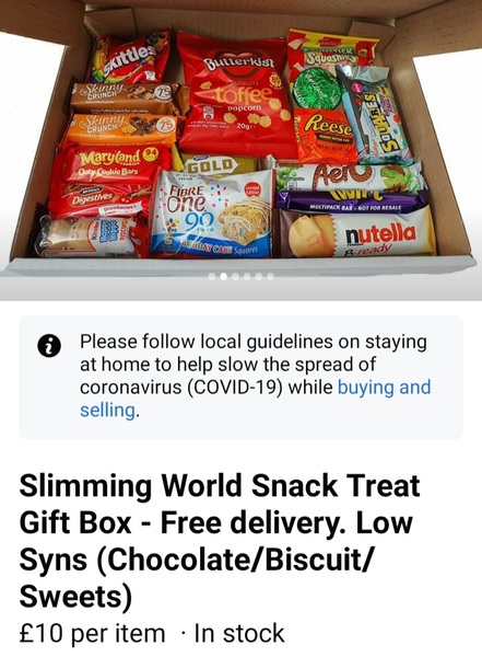 Or is everyone selling sweets in pizza boxes on Facebook?