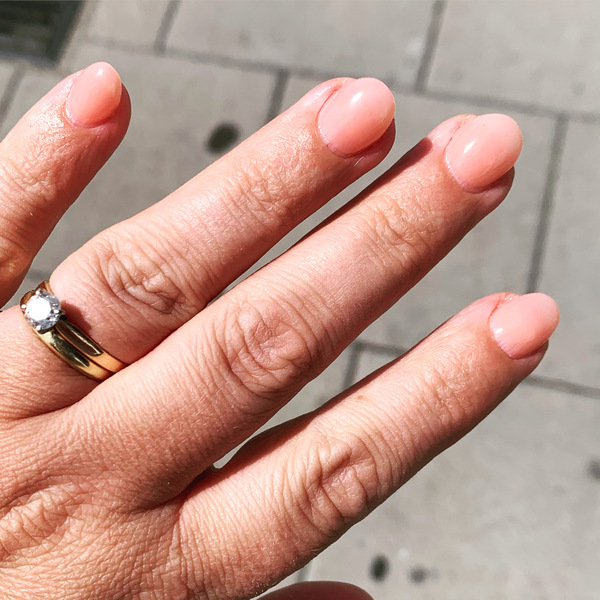 Pale pink nail polish