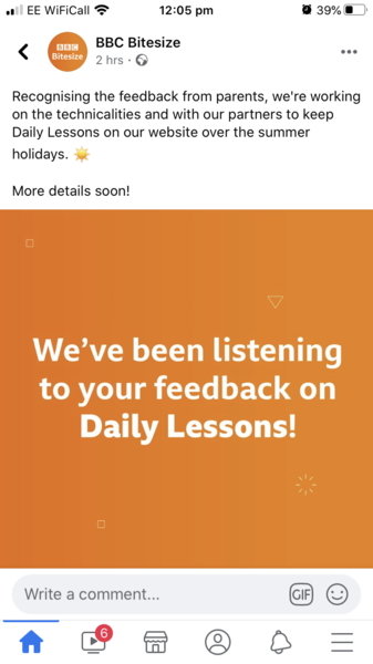 BBC Daily online lessons being removed on 27th July