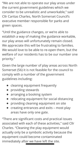 Playgrounds not reopening
