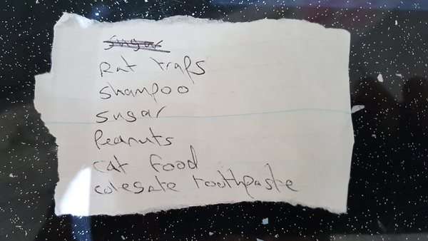 Found a shopping list!