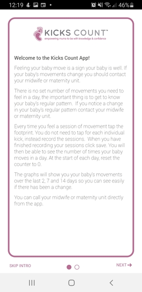 How long has to be between baby's movement sessions to count them separately?