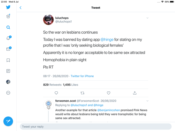 Anyone been banned from a dating app because they were same SEX attracted?
