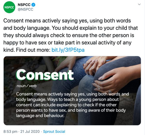 AIBU to think that the NSPCC should not have tweeted this...