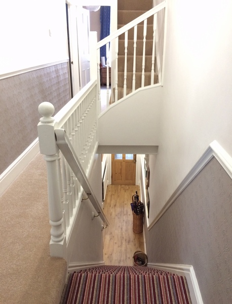 Mid Blue-Grey for Narrow Edwardian Hallway. LOSING MY MIND