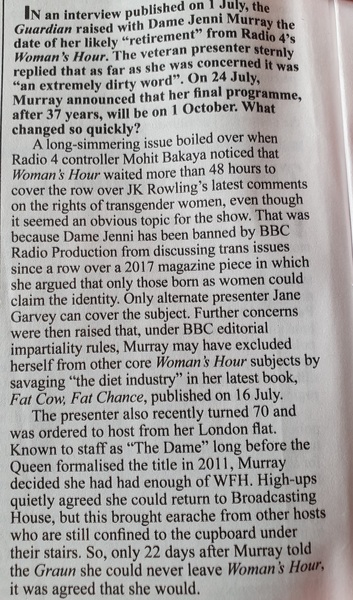 Dame Jenni Murray retiring