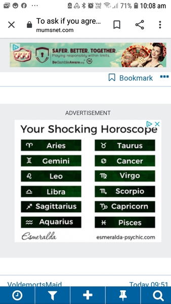To ask if you agree with your new star sign?