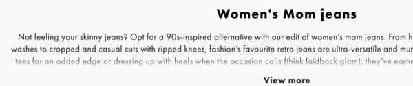 To ask what you think of mom jeans?