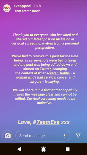 Eve Appeal responds to criticism against TWAW