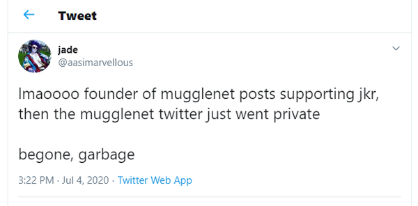 Mugglenet Twitter goes private after going against it's founder!!
