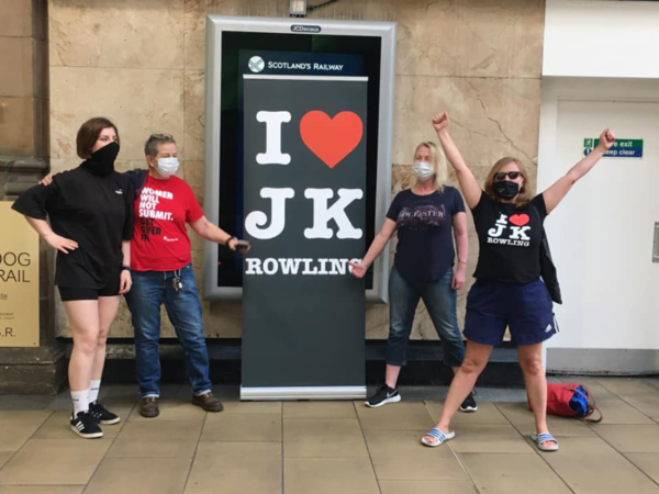 I love JK Rowling poster removed by Network Rail for being 'political' after 'transphobic' complaint