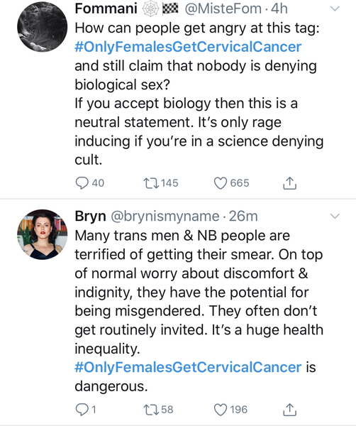 #OnlyFemalesGetCervicalCancer is trending on Twitter!