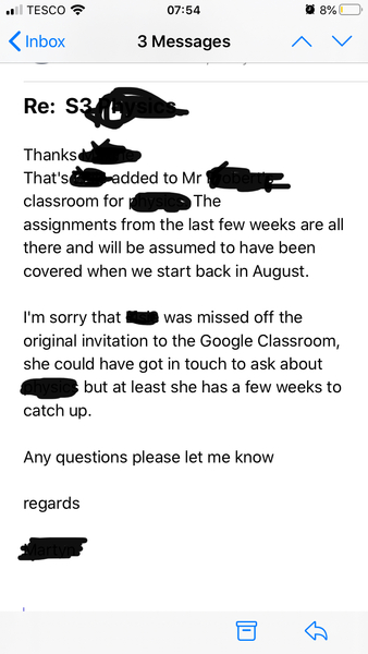 To think this is unfair to my DD14 (school work)