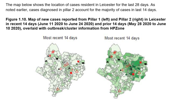 Is there data on pillar 1 and pillar 2 covid cases in local areas?