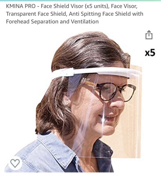 Face shield visor on public transport