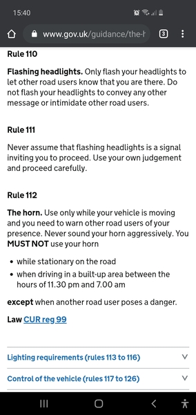 To have asked her to stop honking her horn