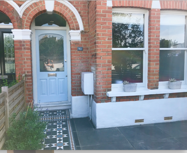 Mid Blue-Grey for Narrow Edwardian Hallway. LOSING MY MIND