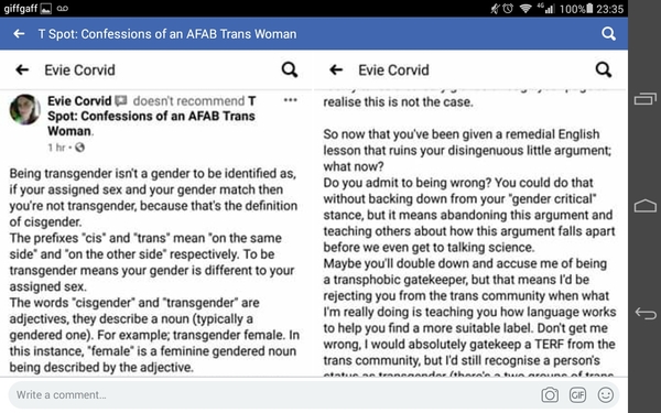 Light relief for Facebookers.