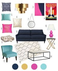 Colours/ decor to go with nearly navy curtains?