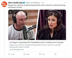Men's Health Article claims Abigail Shriner/Joe Rogan podcast "actively fanning flames of hat"