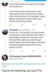 Green Party candidate sticks up for women